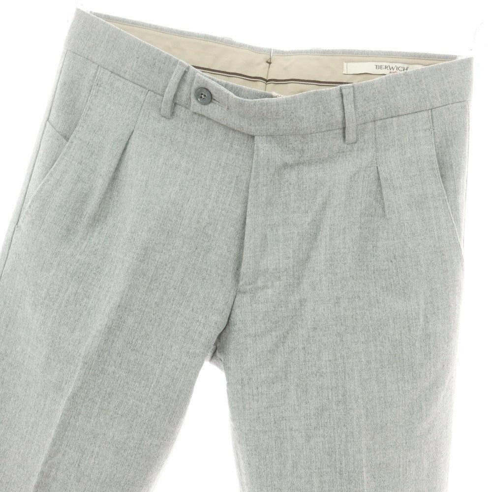 【中古】ベルウィッチ BERWICH ウール ドレススラックスパンツ ライトグレー【 42 】【 状態ランクC 】【 メンズ 】