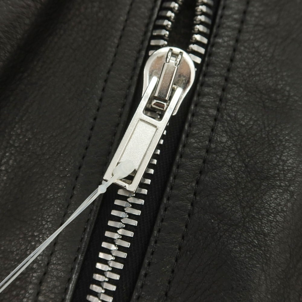 【中古】リックオウエンス Rick Owens レザー ジップアップ ライダースジャケット ブラック【 46 】【 状態ランクB 】【 メンズ 】