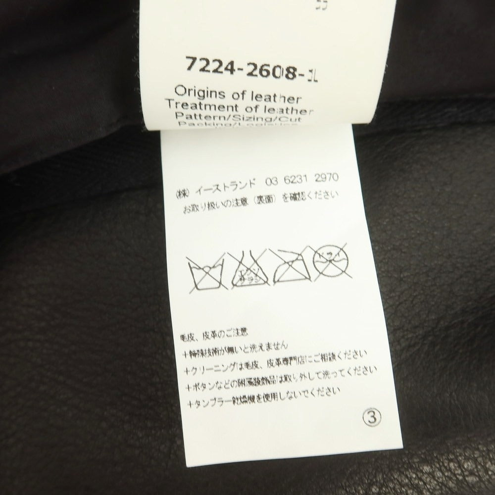 【中古】リックオウエンス Rick Owens レザー ジップアップ ライダースジャケット ブラック【 46 】【 状態ランクB 】【 メンズ 】