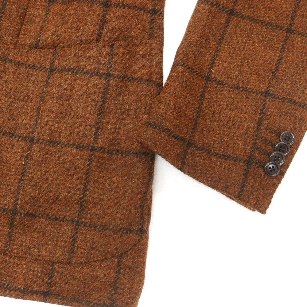 【中古】ティト アレグレット TITO ALLEGRETTO ウール ウィンドウペーンチェック 3B テーラードジャケット ブラウン【 48 】【 状態ランクA 】【 メンズ 】