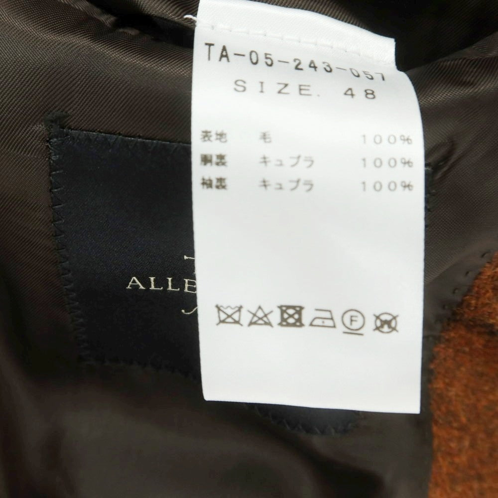 【中古】ティト アレグレット TITO ALLEGRETTO ウール ウィンドウペーンチェック 3B テーラードジャケット ブラウン【 48 】【 状態ランクA 】【 メンズ 】