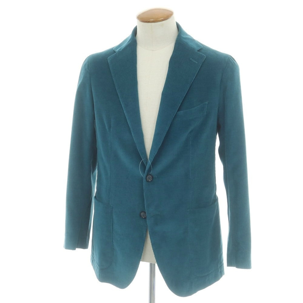 【中古】タリアトーレ TAGLIATORE Brilla per il gusto別注 ストレッチ コットン 細畝コーデュロイ 2B カジュアルジャケット ブルーグリーン系【 48 】【 状態ランクB 】【 メンズ 】