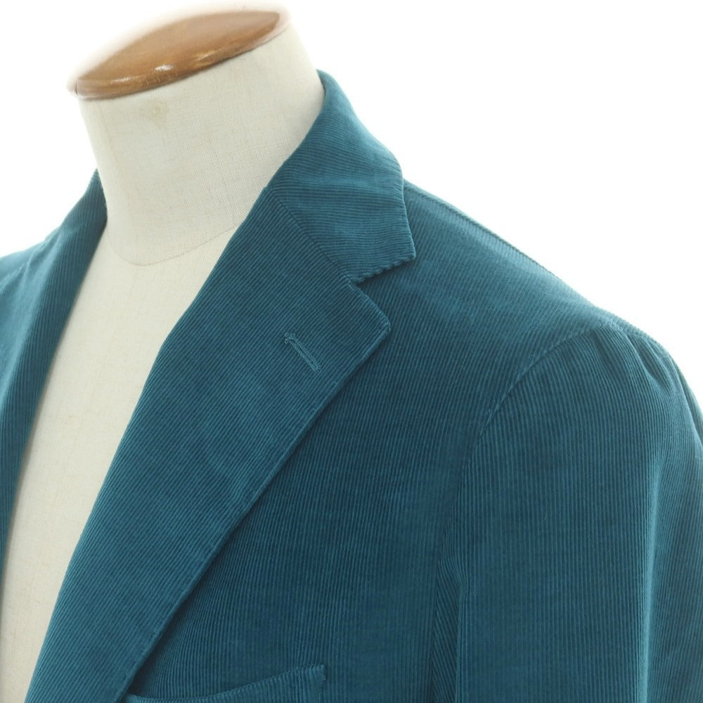 【中古】タリアトーレ TAGLIATORE Brilla per il gusto別注 ストレッチ コットン 細畝コーデュロイ 2B カジュアルジャケット ブルーグリーン系【 48 】【 状態ランクB 】【 メンズ 】