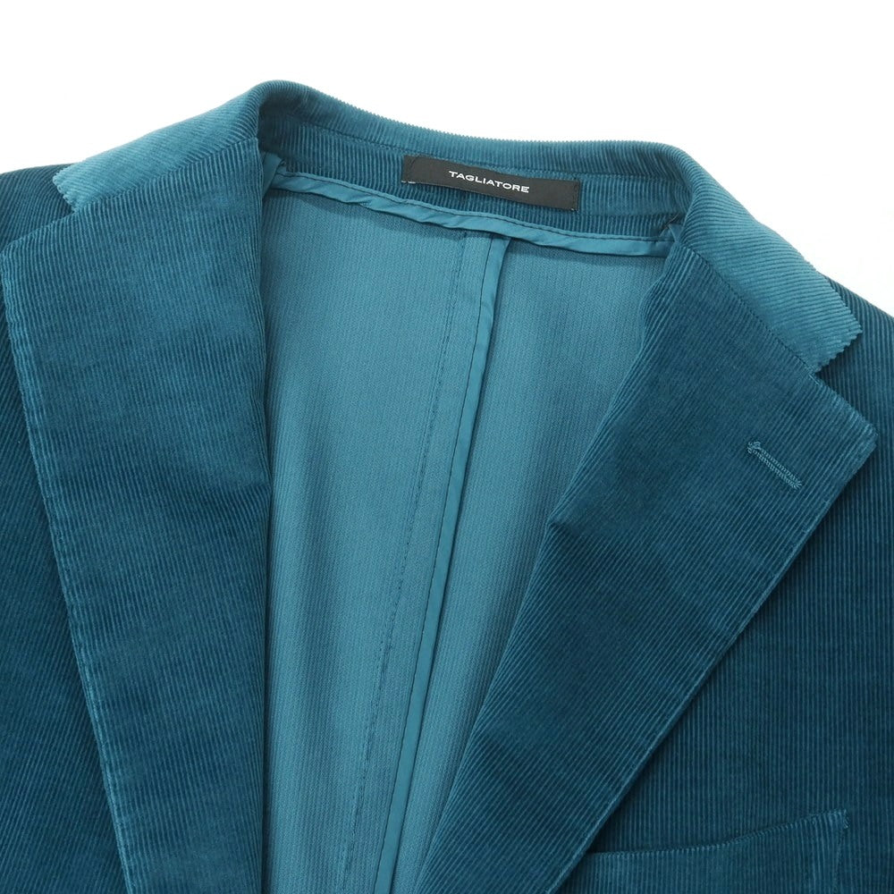 【中古】タリアトーレ TAGLIATORE Brilla per il gusto別注 ストレッチ コットン 細畝コーデュロイ 2B カジュアルジャケット ブルーグリーン系【 48 】【 状態ランクB 】【 メンズ 】