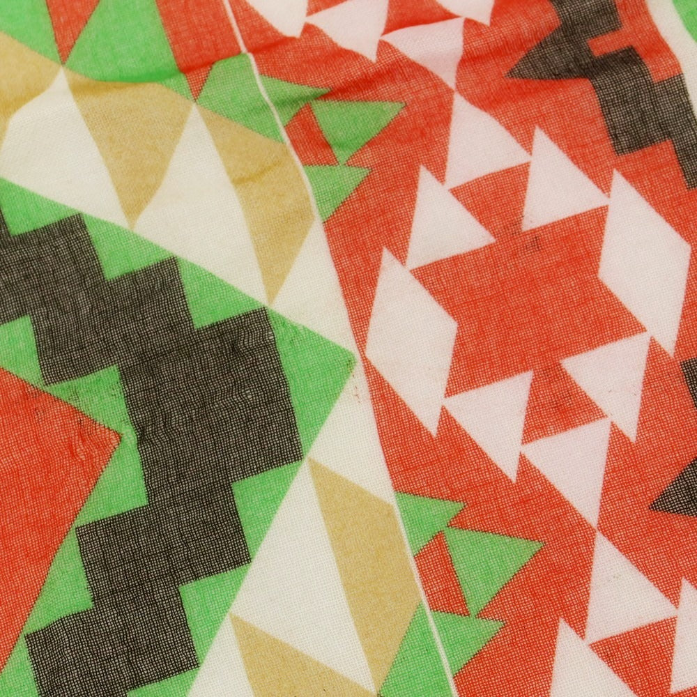 【中古】リベラーノ&リベラーノ LIVERANO&LIVERANO カシミヤ ネイティブ柄 ストール グリーンxレッド【 状態ランクB 】【 メンズ 】