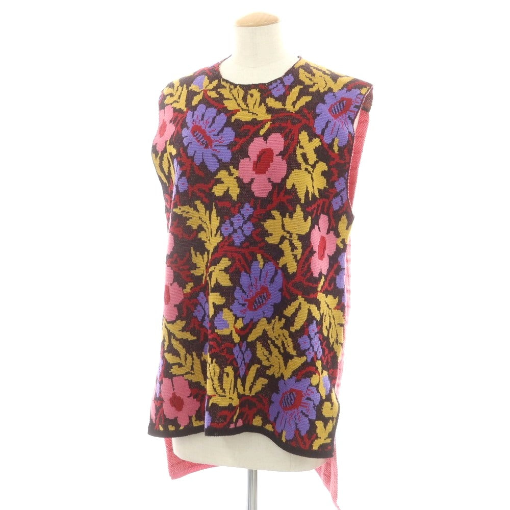 【中古】コムデギャルソンオムプリュス COMME des GARCONS HOMME PLUS 2022年春夏 フラワー×チェック ニットベスト ピンクxブラック【 S 】【 状態ランクA 】【 メンズ 】