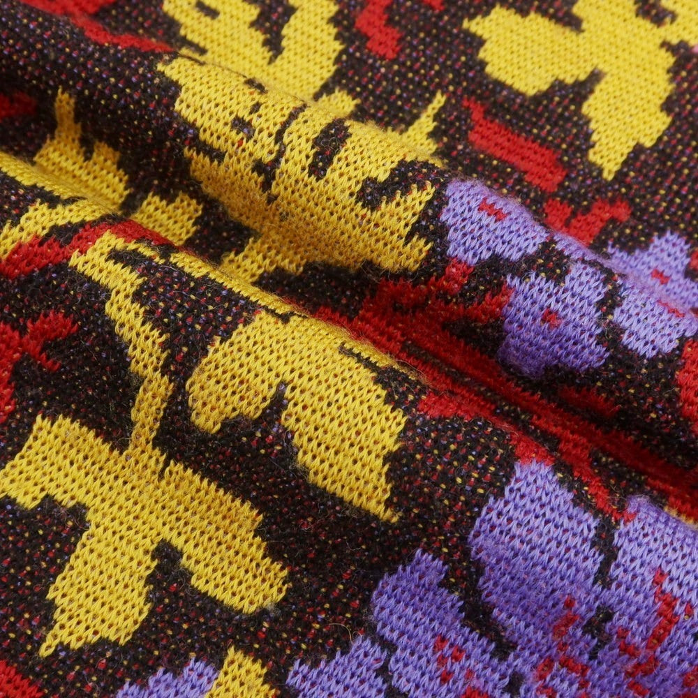 【中古】コムデギャルソンオムプリュス COMME des GARCONS HOMME PLUS 2022年春夏 フラワー×チェック ニットベスト ピンクxブラック【 S 】【 状態ランクA 】【 メンズ 】