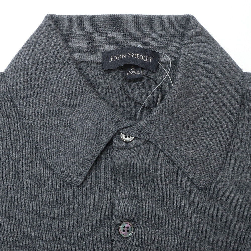 【中古】【未使用】ジョンスメドレー JOHN SMEDLEY ハイゲージ コットン 半袖 ポロニット ダークグレー【 S 】【 状態ランクS 】【 メンズ 】