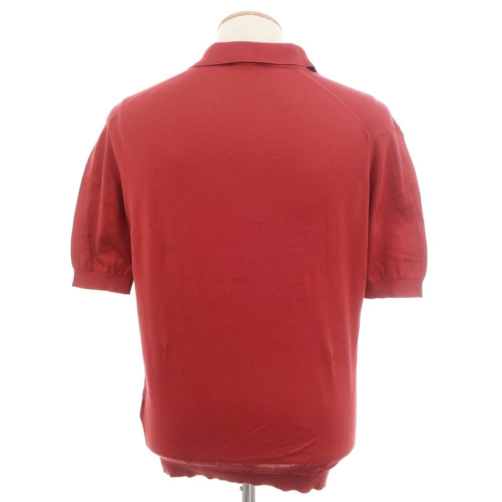 【中古】ジョンスメドレー JOHN SMEDLEY ハイゲージ コットン 半袖 ポロニット レッド【 S 】【 状態ランクB 】【 メンズ 】