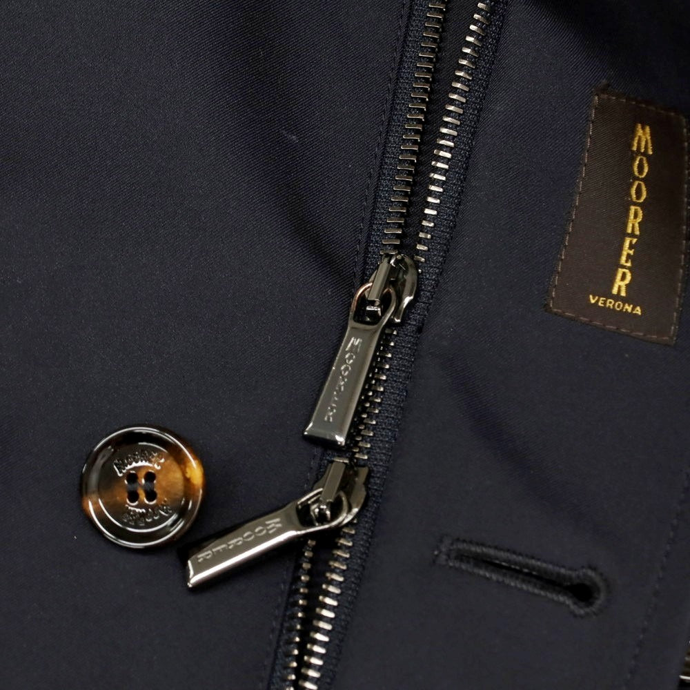 【中古】ムーレー MOORER ポリエステル 中綿入り ダブルブレストコート ネイビー【 48 】【 状態ランクB 】【 メンズ 】