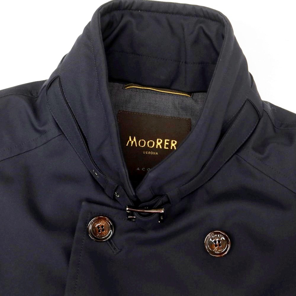 【中古】ムーレー MOORER ポリエステル 中綿入り ダブルブレストコート ネイビー【 48 】【 状態ランクB 】【 メンズ 】