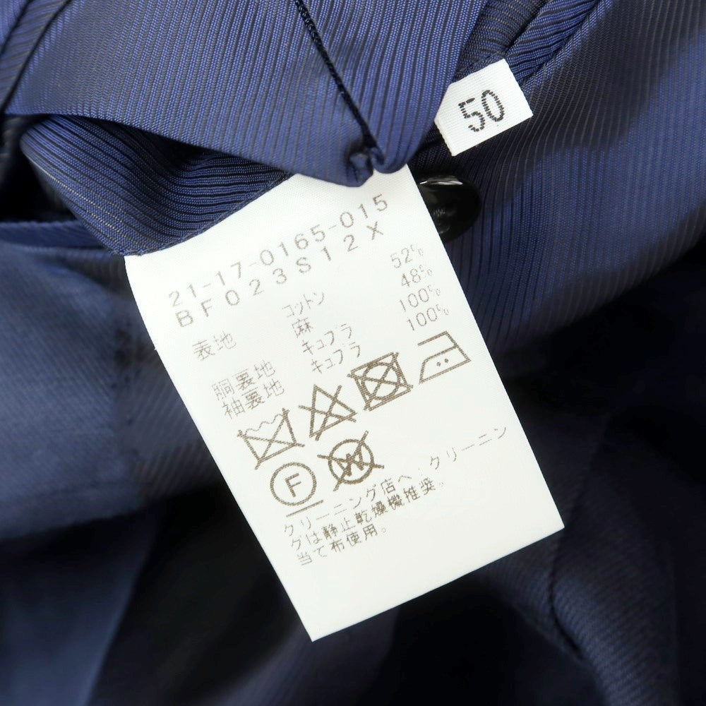 【中古】ビームスエフ BEAMS F コットンリネン 3つボタンスーツ ライトネイビー【 50 】【 状態ランクB 】【 メンズ 】