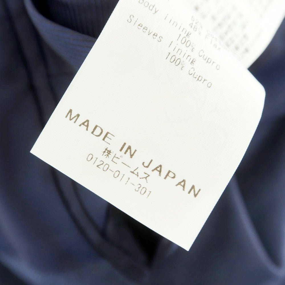【中古】ビームスエフ BEAMS F コットンリネン 3つボタンスーツ ライトネイビー【 50 】【 状態ランクB 】【 メンズ 】