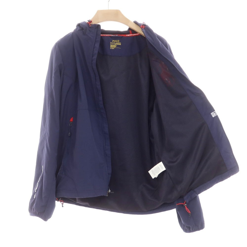 【中古】ポロ ラルフローレン Polo Ralph Lauren ナイロン ビッグポニー フーデッドブルゾン ネイビー【 M 】【 状態ランクC 】【 メンズ 】