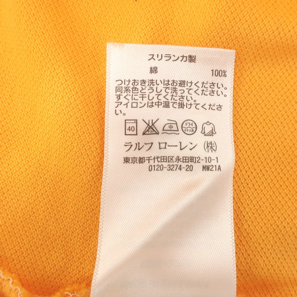【中古】ポロ ラルフローレン Polo Ralph Lauren コットン 鹿の子 半袖ポロシャツ イエローオレンジ系【 L 】【 状態ランクC 】【 メンズ 】