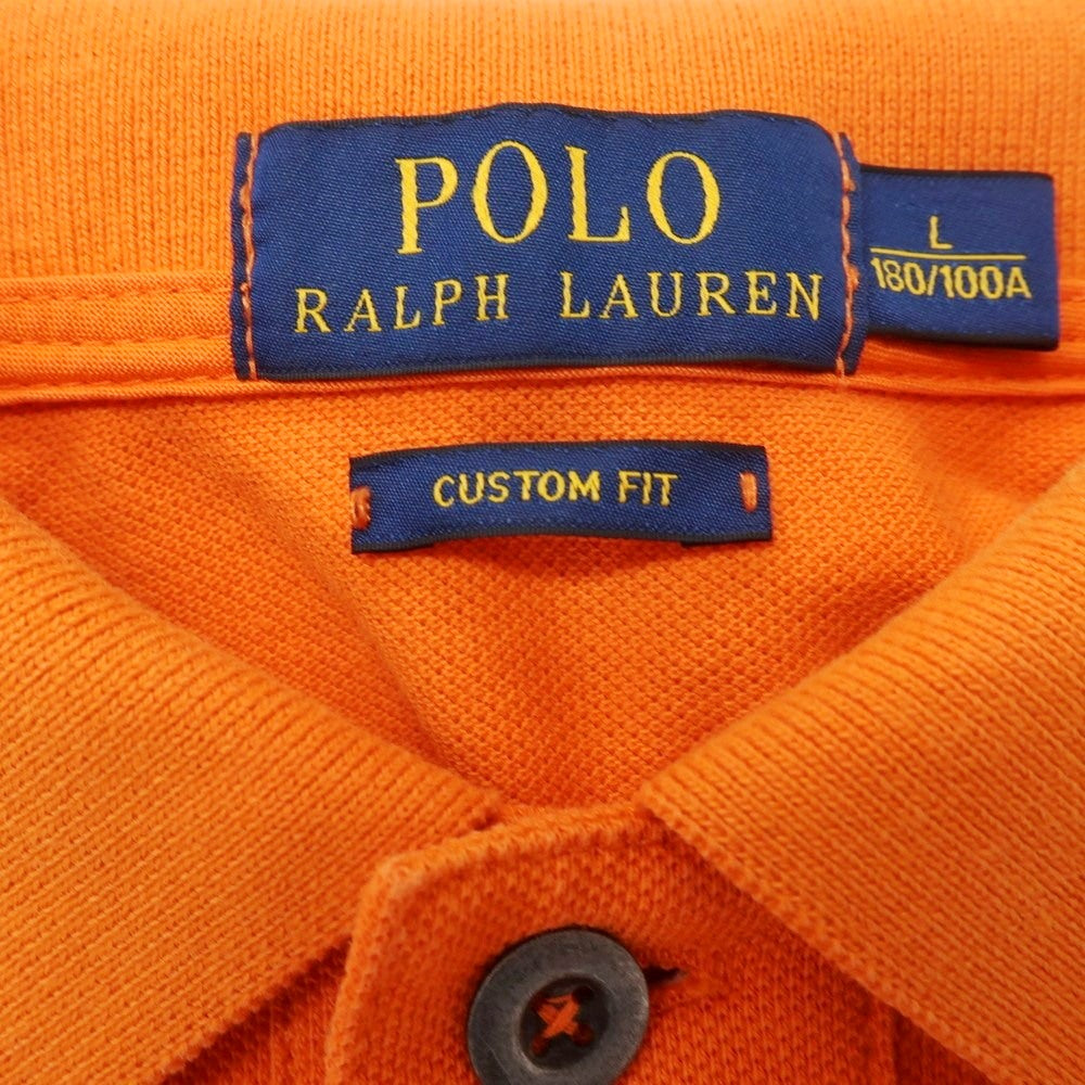 【中古】ポロ ラルフローレン Polo Ralph Lauren コットン 鹿の子 半袖ポロシャツ オレンジ【 L 】【 状態ランクB 】【 メンズ 】