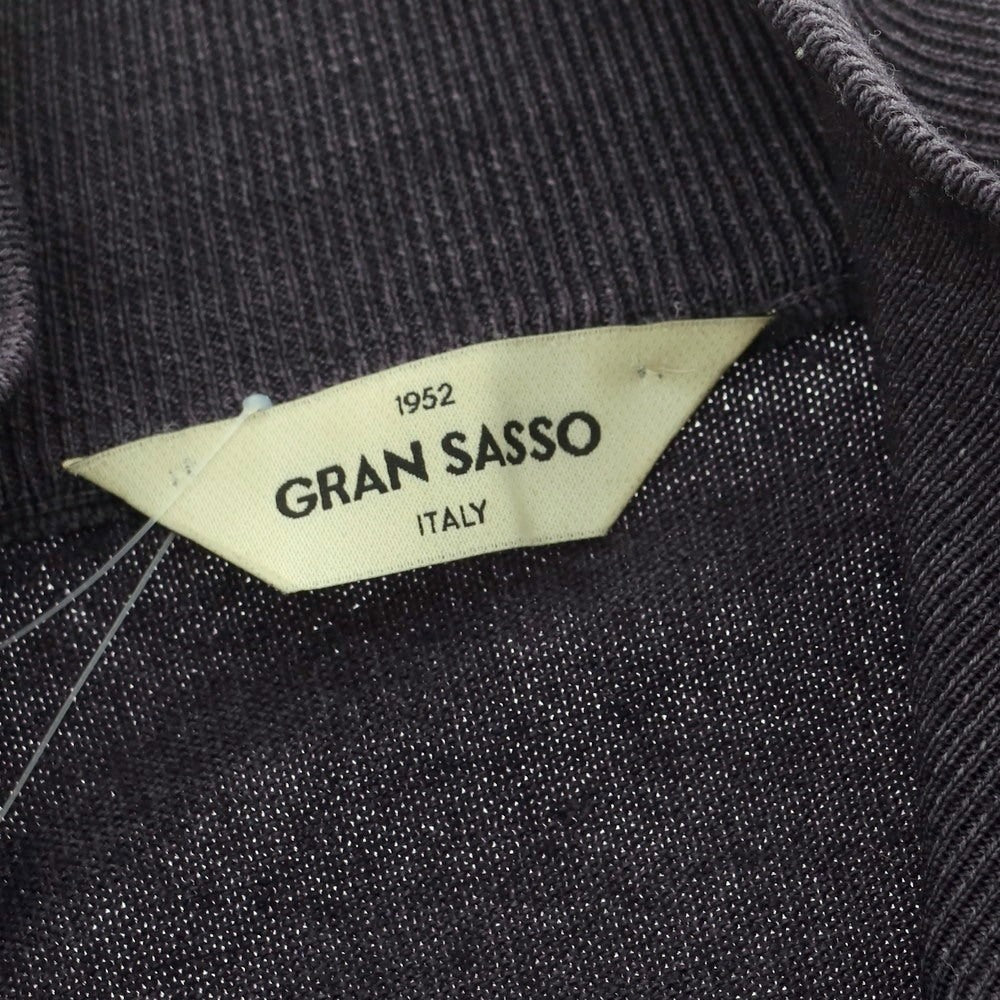 【中古】グランサッソ GRAN SASSO ハイゲージ ウール ハーフジップ プルオーバーニット ダークグレー【 48 】【 状態ランクB 】【 メンズ 】