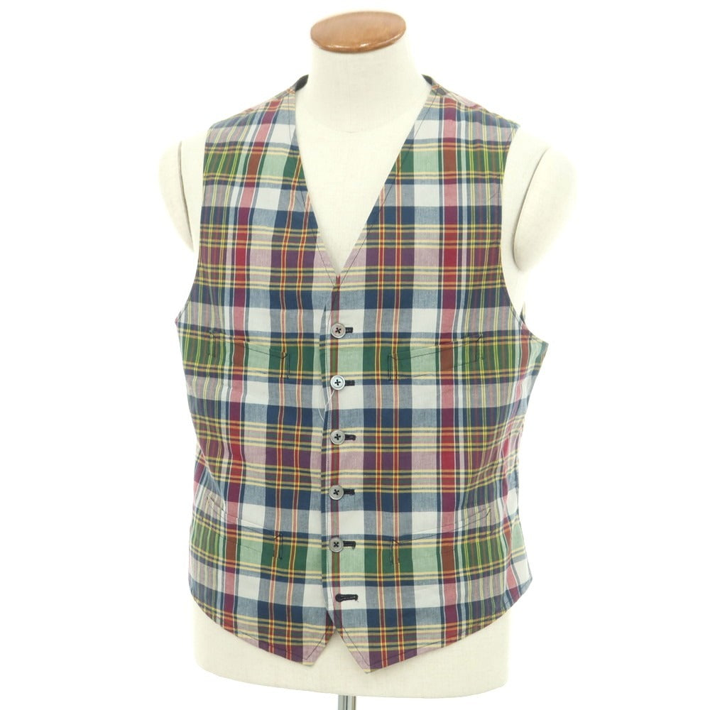 【中古】ポロ ラルフローレン Polo Ralph Lauren コットン チェック ジレ ベスト マルチカラー【 M 】【 状態ランクB 】【 メンズ 】