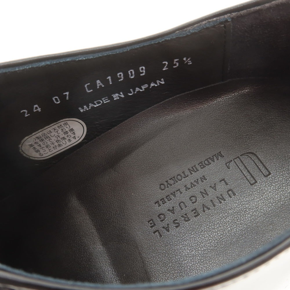 【中古】ユニバーサルランゲージ UNIVERSAL LANGUAGE ガラスレザー ストレートチップ ドレスシューズ ブラック【 25 1/2 】【 状態ランクB 】【 メンズ 】