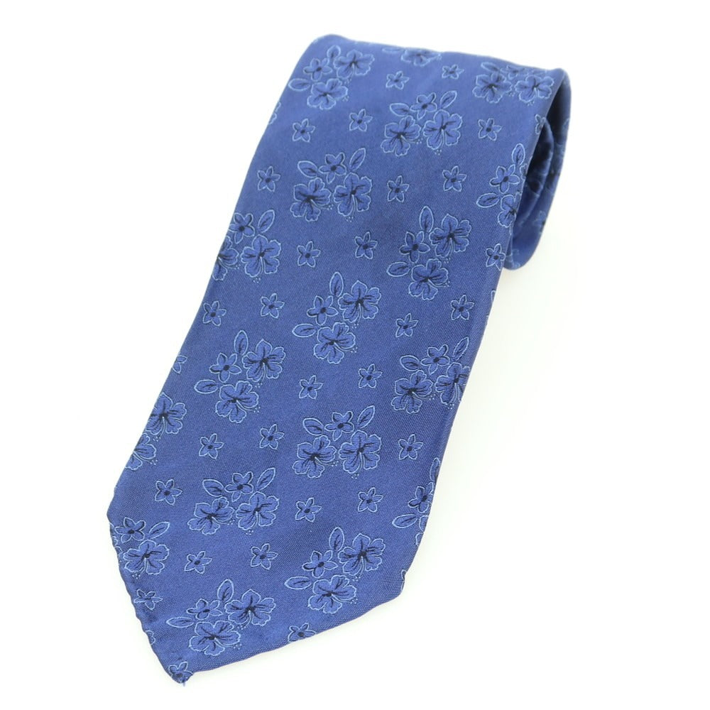 【中古】リングヂャケット RING JACKET セッテピエゲ フラワー柄ネクタイ ダークブルー【 状態ランクB 】【 メンズ 】