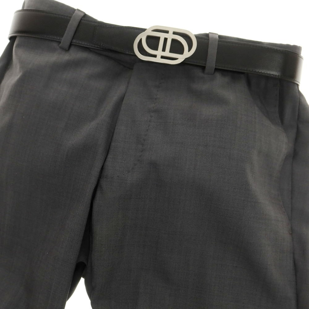 【中古】エルメス HERMES リバーシブル レザー ベルト ブラックxダークブルー【 80 】【 状態ランクB 】【 メンズ 】