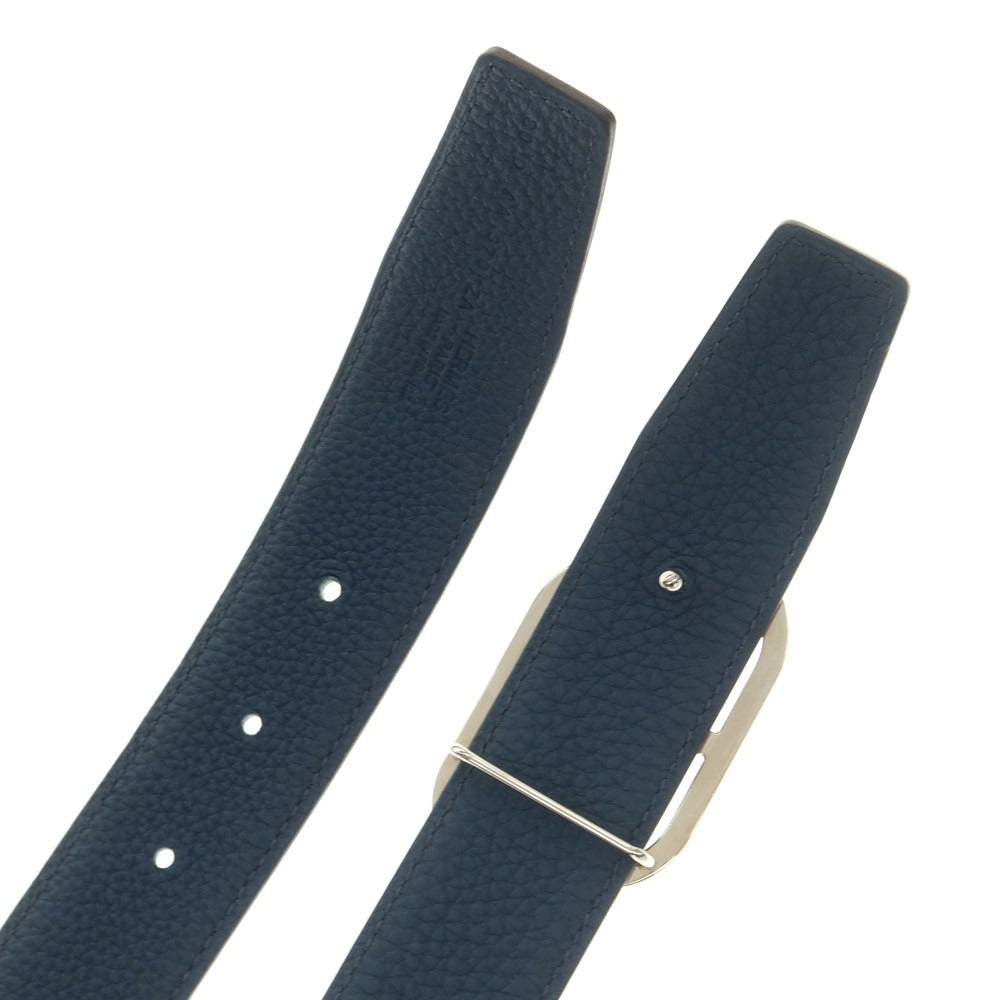 【中古】エルメス HERMES リバーシブル レザー ベルト ブラックxダークブルー【 80 】【 状態ランクB 】【 メンズ 】