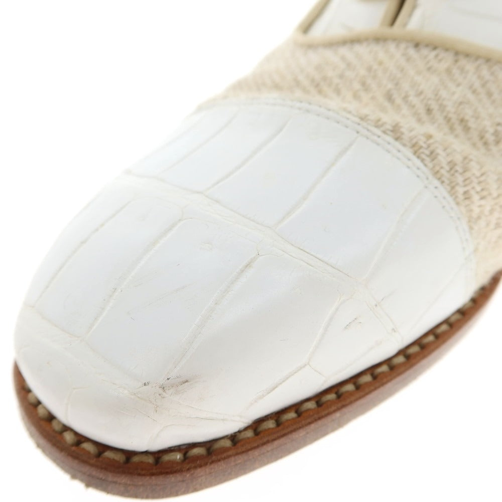 【中古】マリオ ベーメル MARIO BEMER キャンバス コンビ ドレスシューズ ホワイト【 39 】【 状態ランクC 】【 メンズ 】