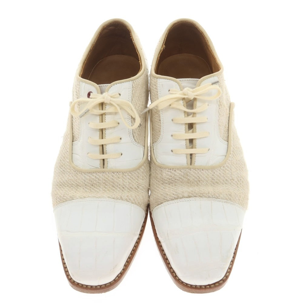 【中古】マリオ ベーメル MARIO BEMER キャンバス コンビ ドレスシューズ ホワイト【 39 】【 状態ランクC 】【 メンズ 】