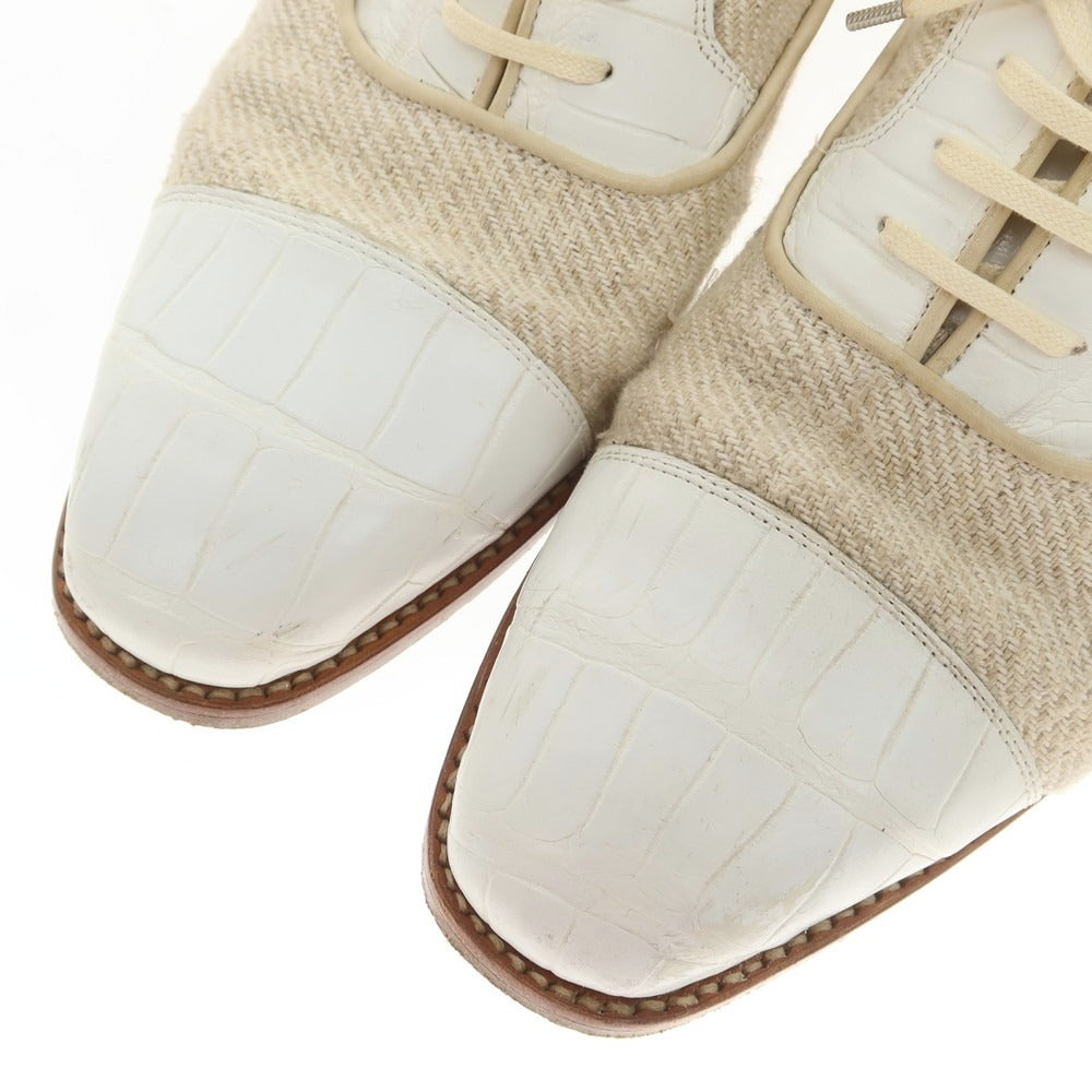 【中古】マリオ ベーメル MARIO BEMER キャンバス コンビ ドレスシューズ ホワイト【 39 】【 状態ランクC 】【 メンズ 】