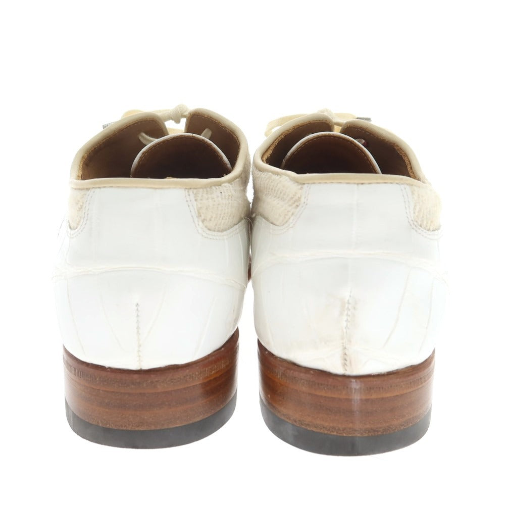 【中古】マリオ ベーメル MARIO BEMER キャンバス コンビ ドレスシューズ ホワイト【 39 】【 状態ランクC 】【 メンズ 】