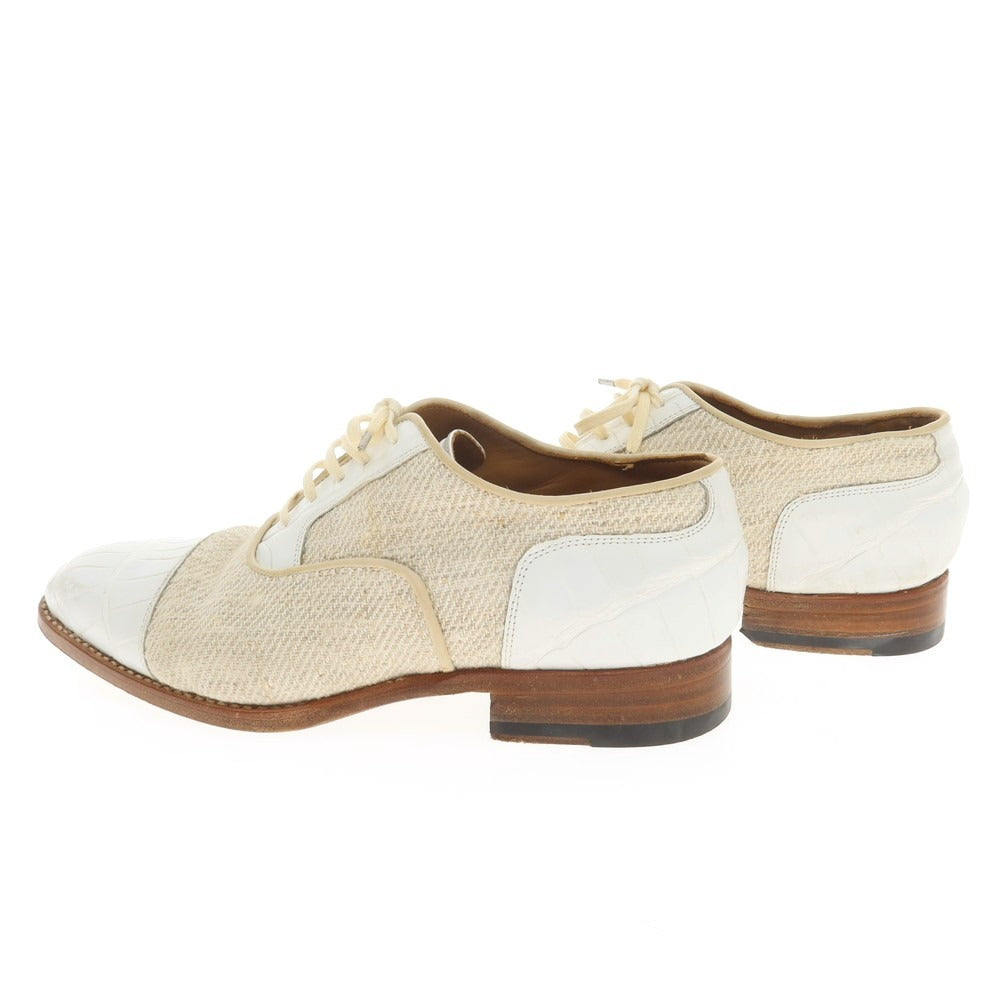 【中古】マリオ ベーメル MARIO BEMER キャンバス コンビ ドレスシューズ ホワイト【 39 】【 状態ランクC 】【 メンズ 】