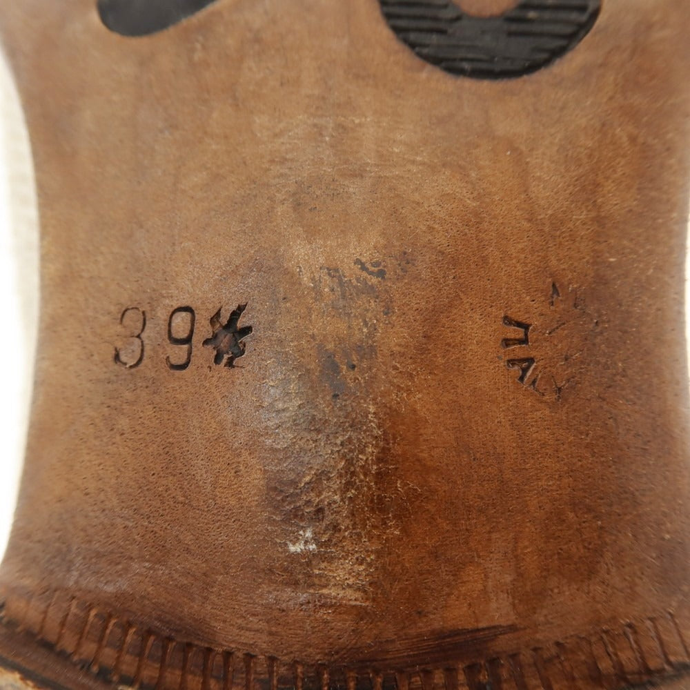 【中古】マリオ ベーメル MARIO BEMER キャンバス コンビ ドレスシューズ ホワイト【 39 】【 状態ランクC 】【 メンズ 】