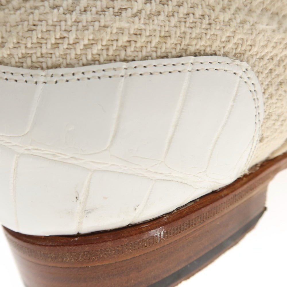 【中古】マリオ ベーメル MARIO BEMER キャンバス コンビ ドレスシューズ ホワイト【 39 】【 状態ランクC 】【 メンズ 】