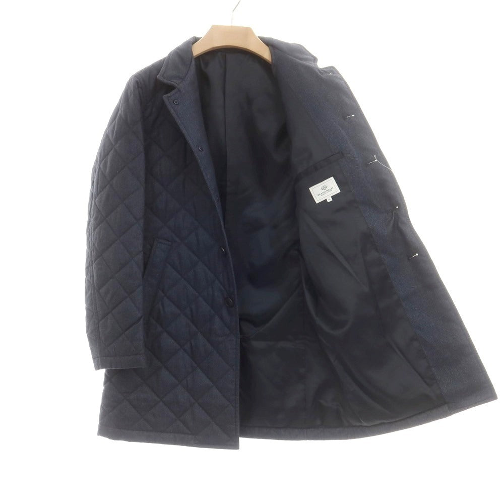 【中古】ビームスハート BEAMS HEART ポリエステル 中綿入り キルティング チェスターフィールドコート ネイビー【 44 】【 状態ランクA 】【 メンズ 】