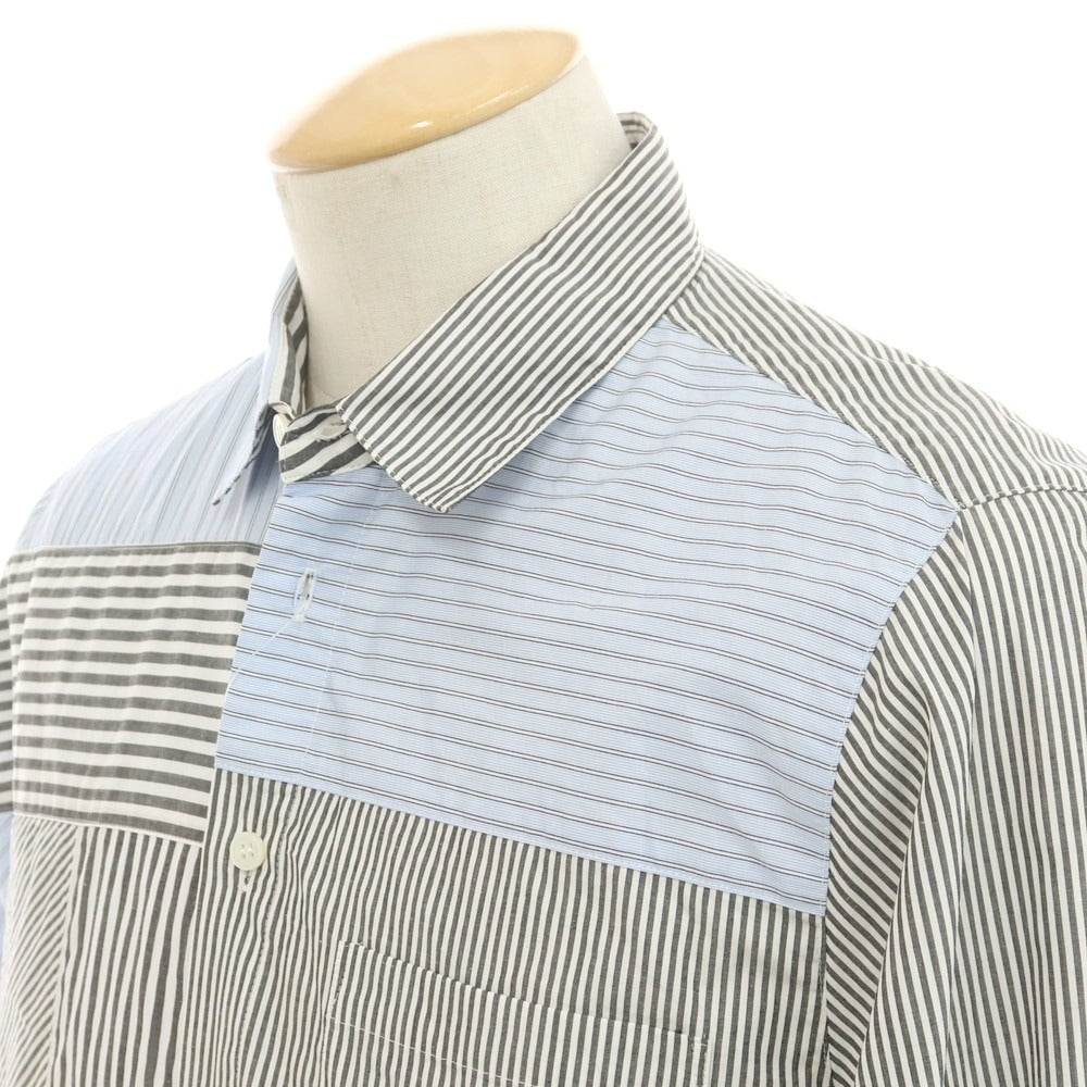 【中古】ディスカバード DISCOVERED コットン ストライプ カジュアルシャツ ブルーxブラック【 1 】【 状態ランクB 】【 メンズ 】