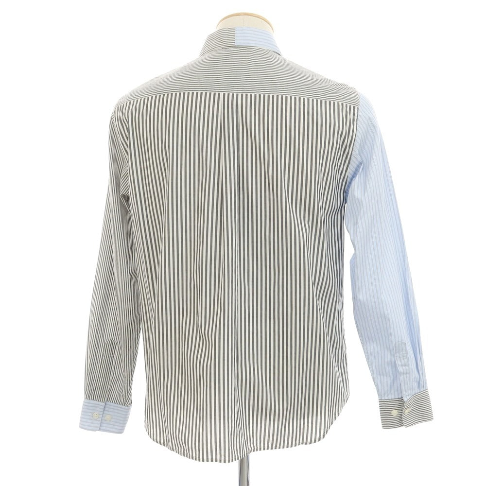 【中古】ディスカバード DISCOVERED コットン ストライプ カジュアルシャツ ブルーxブラック【 1 】【 状態ランクB 】【 メンズ 】