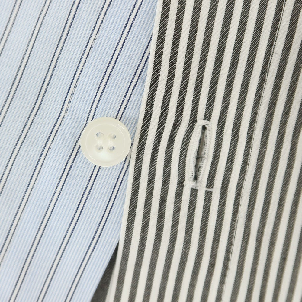 【中古】ディスカバード DISCOVERED コットン ストライプ カジュアルシャツ ブルーxブラック【 1 】【 状態ランクB 】【 メンズ 】