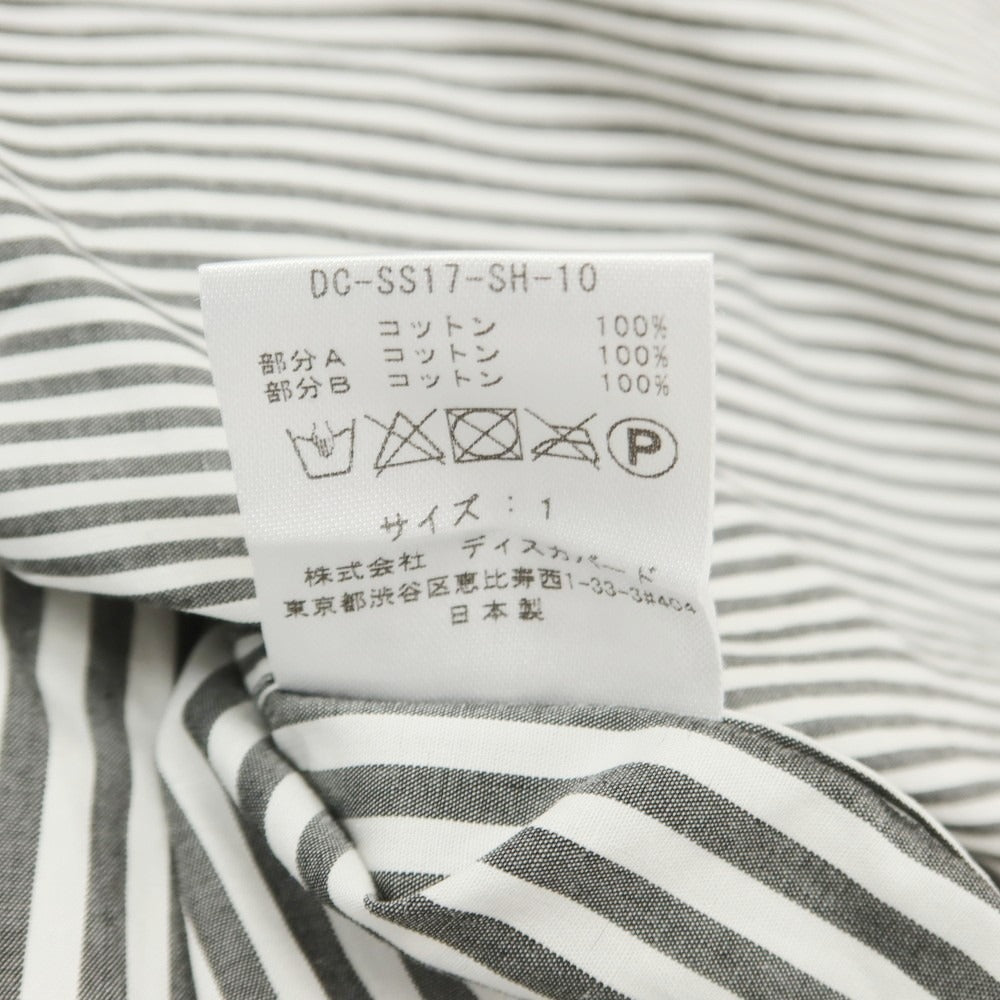 【中古】ディスカバード DISCOVERED コットン ストライプ カジュアルシャツ ブルーxブラック【 1 】【 状態ランクB 】【 メンズ 】