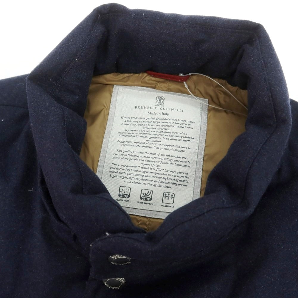 【中古】ブルネロクチネリ Brunello Cucinelli ウールシルクカシミヤ ダウンベスト ネイビー【 L 】【 状態ランクB 】【 メンズ 】