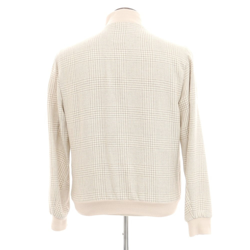 【中古】サルトリオ Sartorio リネンシルクウール バルスタリーノブルゾン ベージュxホワイト【 50 】【 状態ランクA 】【 メンズ 】