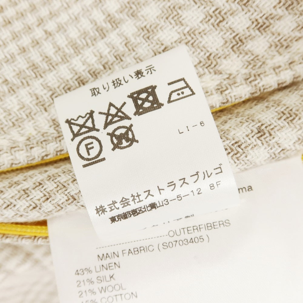 【中古】サルトリオ Sartorio リネンシルクウール バルスタリーノブルゾン ベージュxホワイト【 50 】【 状態ランクA 】【 メンズ 】