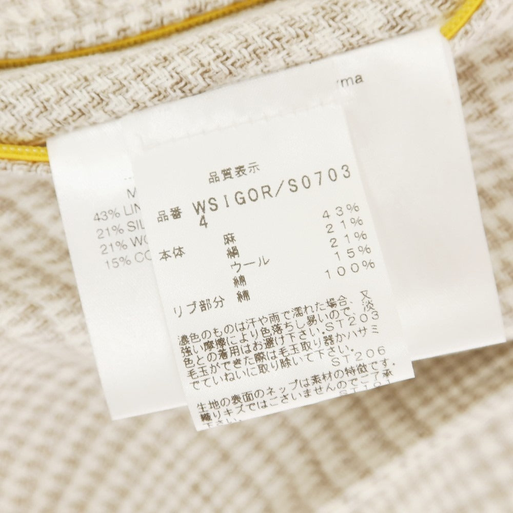 【中古】サルトリオ Sartorio リネンシルクウール バルスタリーノブルゾン ベージュxホワイト【 50 】【 状態ランクA 】【 メンズ 】
