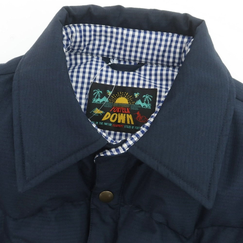 【中古】フォルテラ FORTELA コットンナイロン ダウンジャケット ネイビー【 48 】【 状態ランクB 】【 メンズ 】