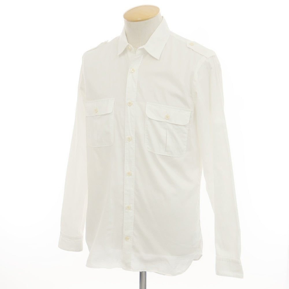 【中古】マウログリフォーニ Mauro Grifoni コットン カジュアルシャツ ホワイト【 38 】【 状態ランクC 】【 メンズ 】