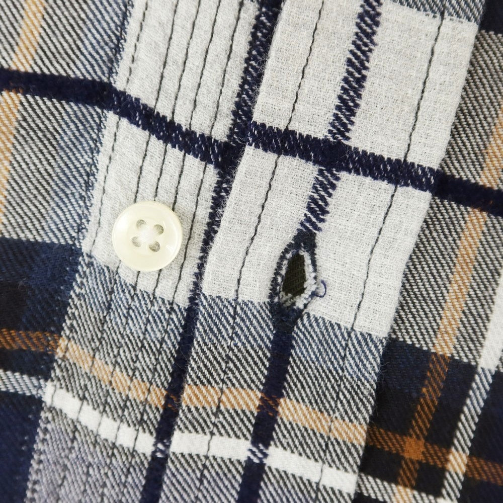 【中古】オフィチーネ ジェネラーレ OFFICINE GENERALE コットン チェック カジュアルシャツ ネイビーxライトグレー【 XS 】【 状態ランクB 】【 メンズ 】