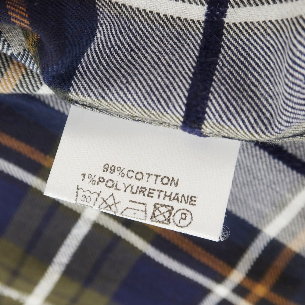 【中古】オフィチーネ ジェネラーレ OFFICINE GENERALE コットン チェック カジュアルシャツ ネイビーxライトグレー【 XS 】【 状態ランクB 】【 メンズ 】