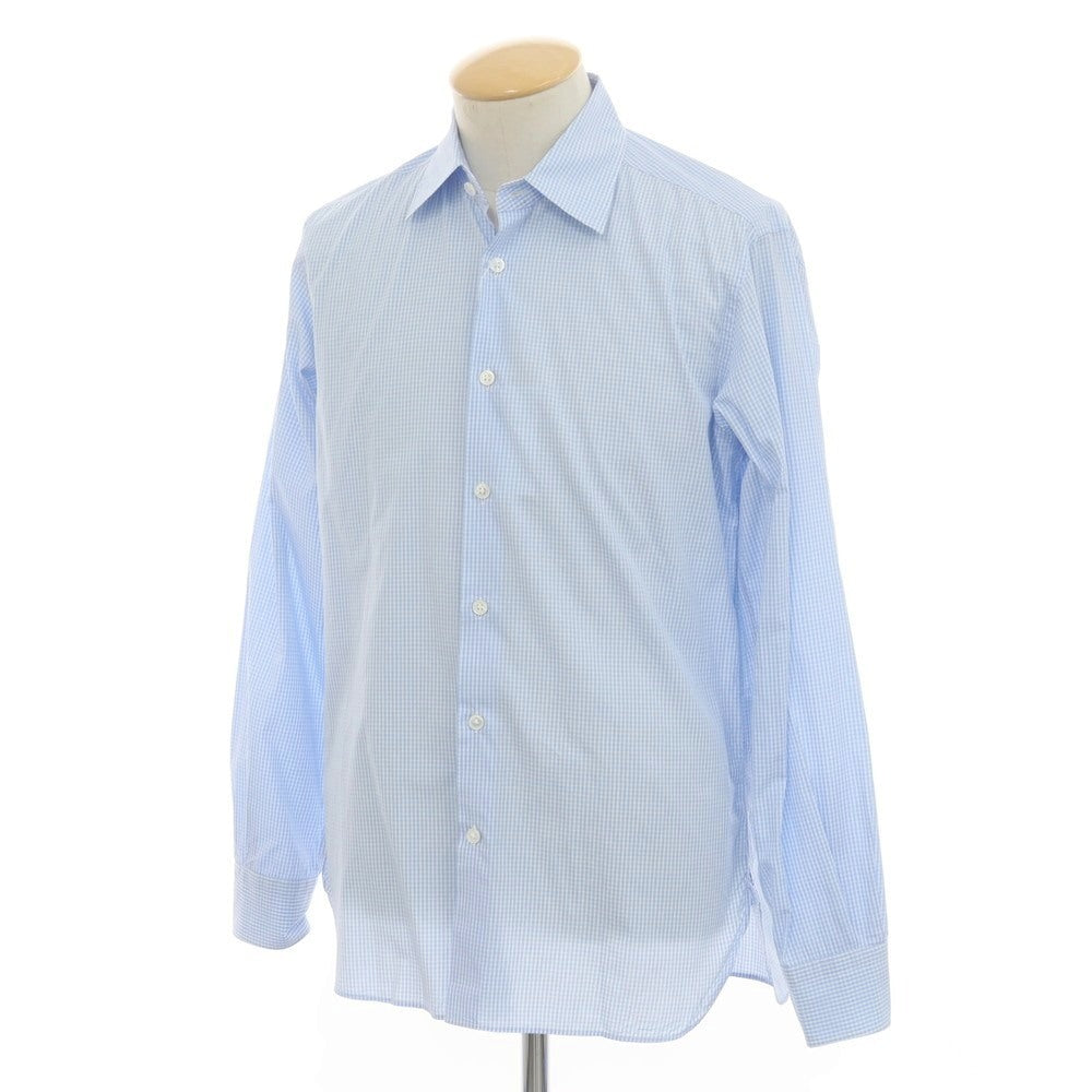 【中古】ユナイテッドアローズ UNITED ARROWS コットン チェック レギュラーカラー カジュアルシャツ ライトブルーxホワイト【 S 】【 状態ランクB 】【 メンズ 】