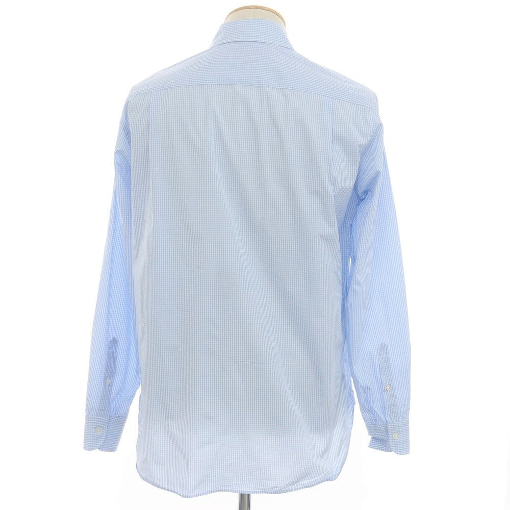 【中古】ユナイテッドアローズ UNITED ARROWS コットン チェック レギュラーカラー カジュアルシャツ ライトブルーxホワイト【 S 】【 状態ランクB 】【 メンズ 】