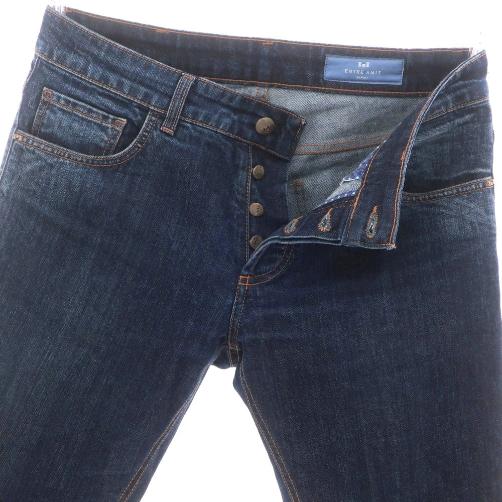 【中古】アントレアミ ENTRE AMIS ストレッチ コットン ジーンズ デニムパンツ ネイビー【 31 】【 状態ランクC 】【 メンズ 】