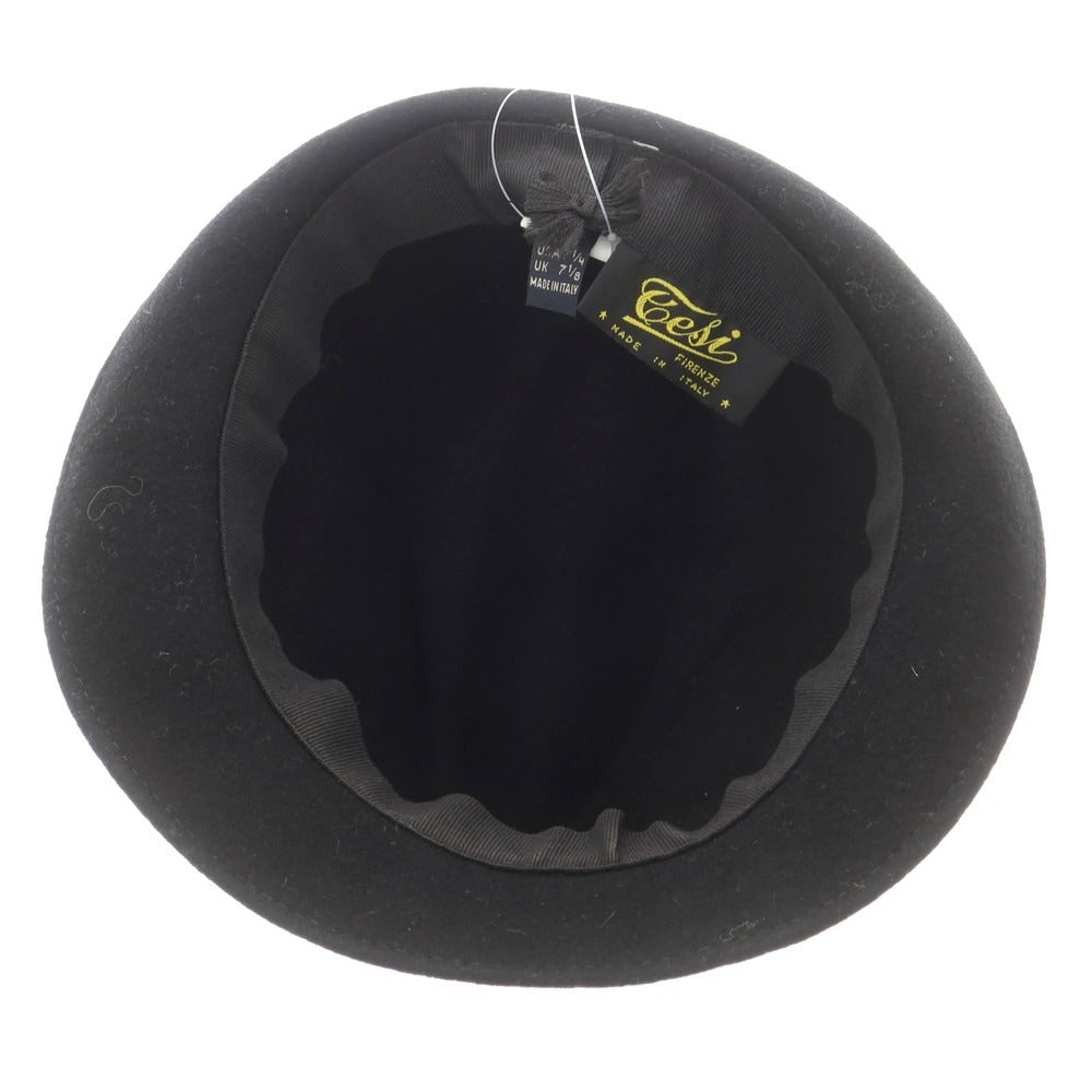 【中古】テシ Tesi ウール 中折れハット ブラック【 58 】【 状態ランクC 】【 メンズ 】
